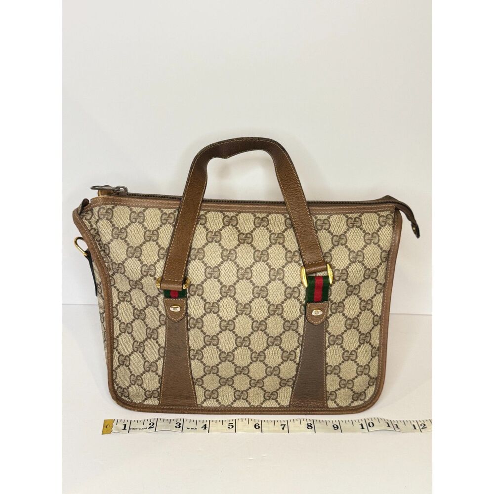 Vintage Gucci GG Supreme Web Sherry Line PVC Boston Bag Purse Italy - Picture 4 of 15